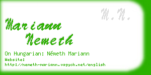 mariann nemeth business card