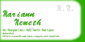 mariann nemeth business card